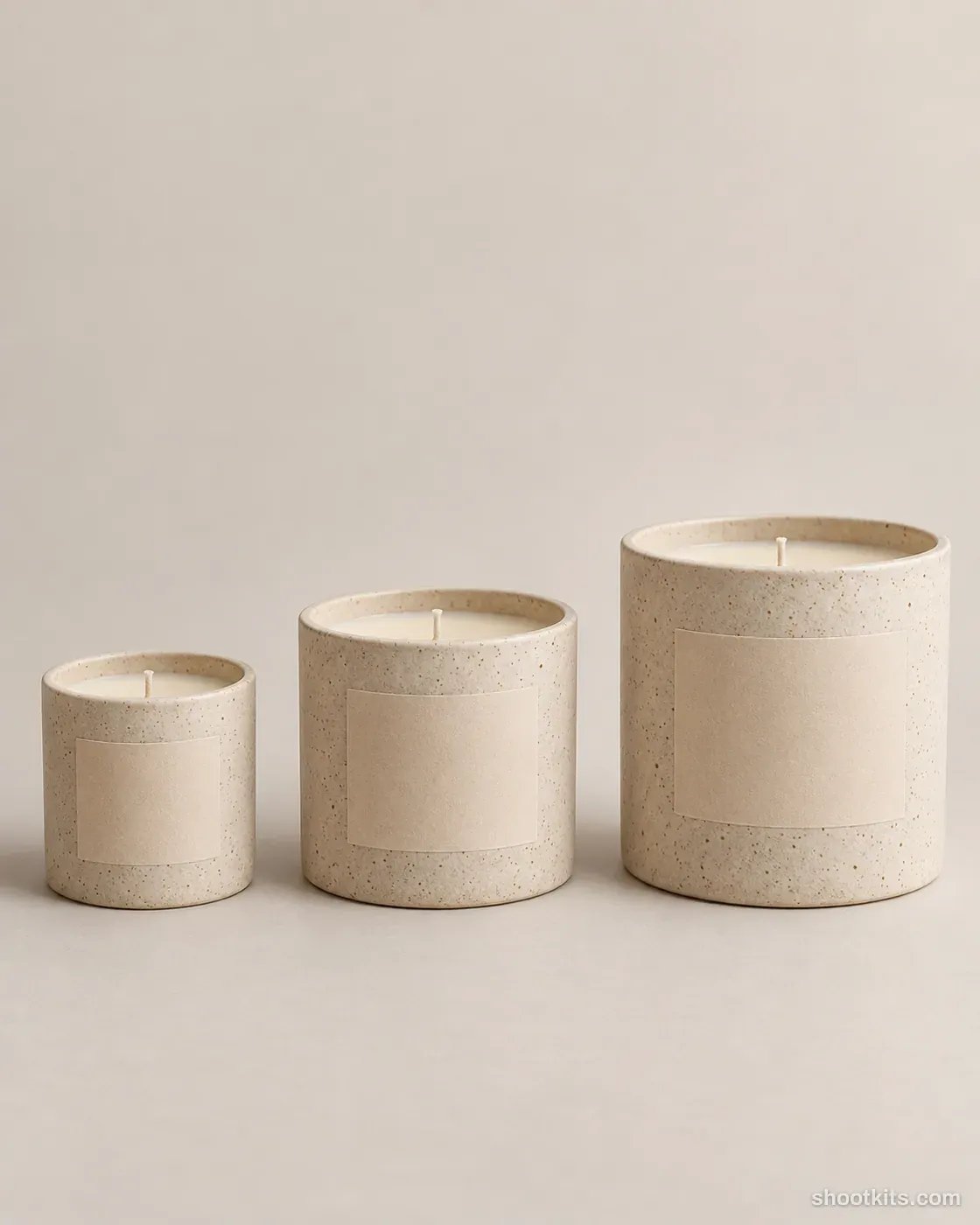 Collection trio: candle photo made with ChatGPT. Neutral seamless.