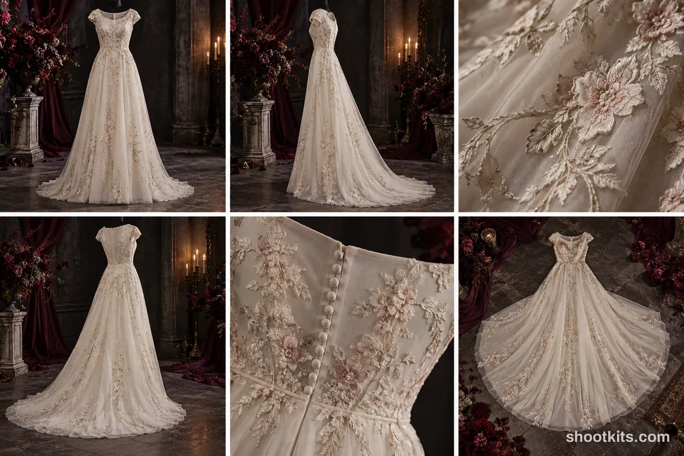 Gothic romantic product photography example