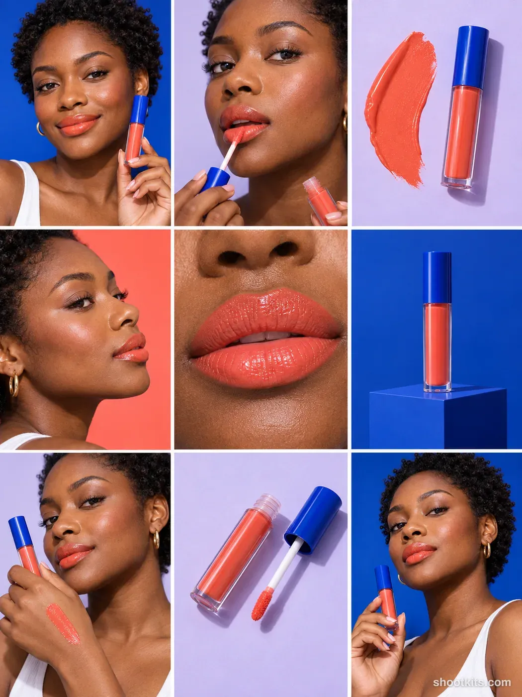 9-panel color rush makeup campaign made with ChatGPT