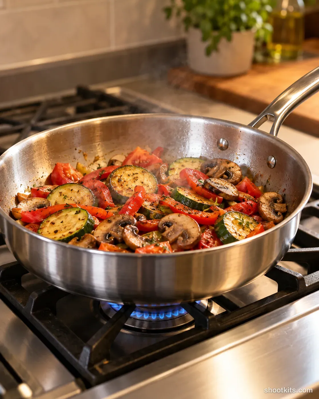 Cookware sizzle: kitchen appliance photo made with ChatGPT. Gas hob in a home kitchen.