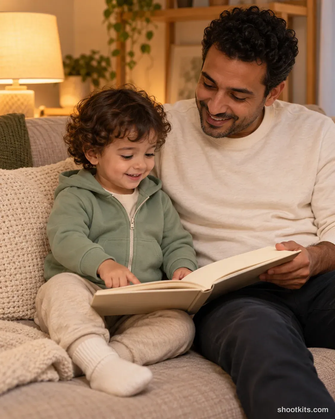 Storytime: kids product photo made with ChatGPT. Cosy reading corner.