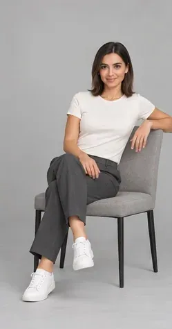 Fashion pose: Chair lean back
