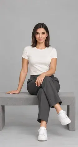 Fashion pose: Bench crossed leg