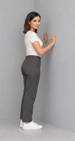 Fashion pose: Wall both palms