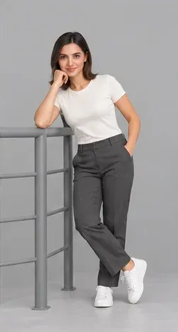 Fashion pose: Railing side lean