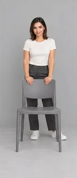 Fashion pose: Chair back lean