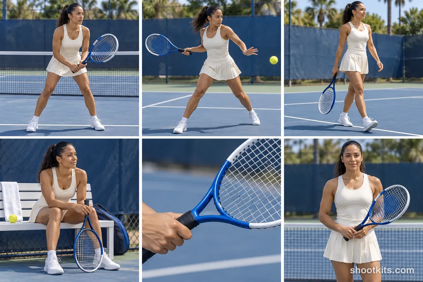 6-panel tennis athlete action shoot made with ChatGPT