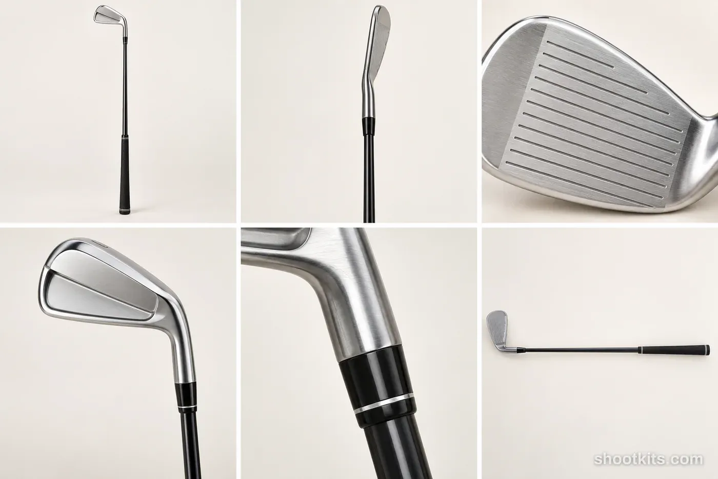 6-panel golf equipment product shots made with ChatGPT