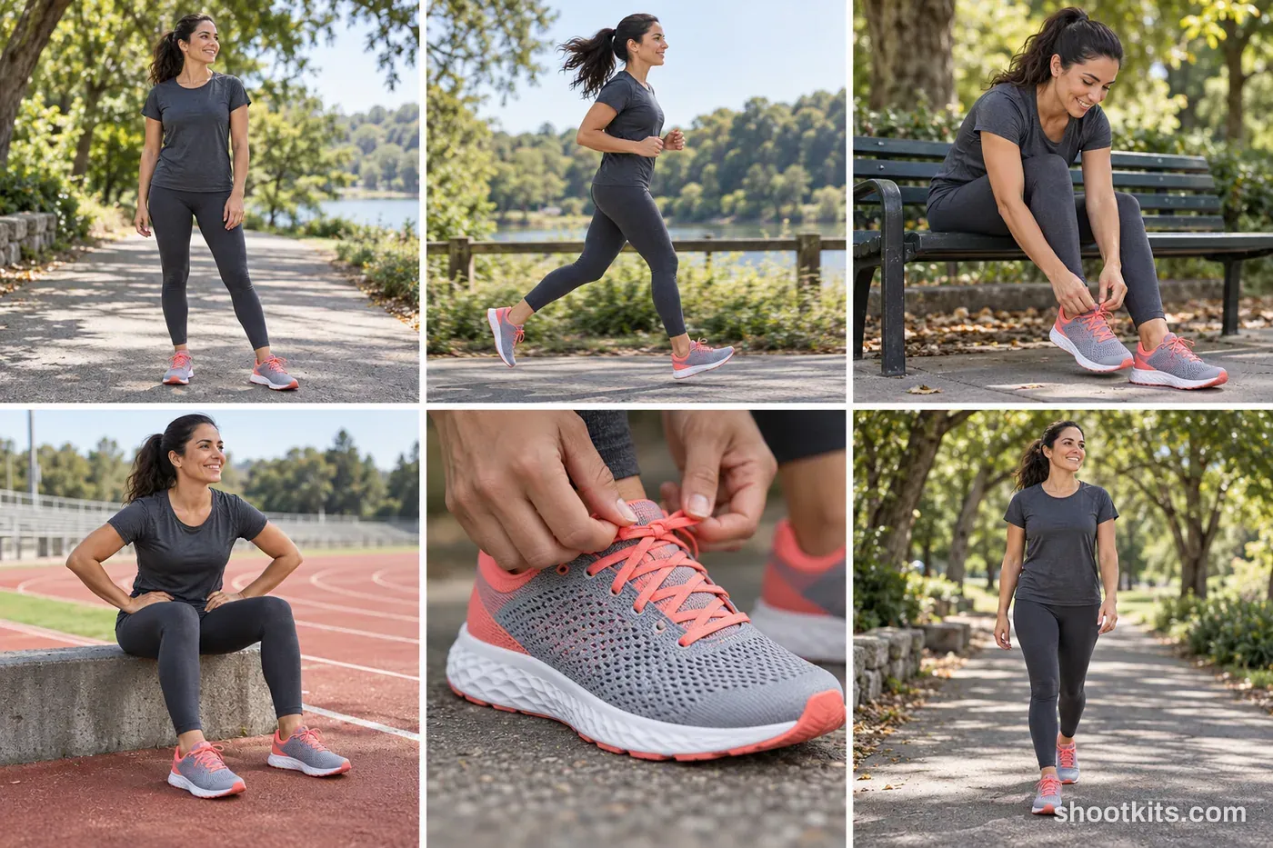 6-panel running lifestyle shoot made with ChatGPT