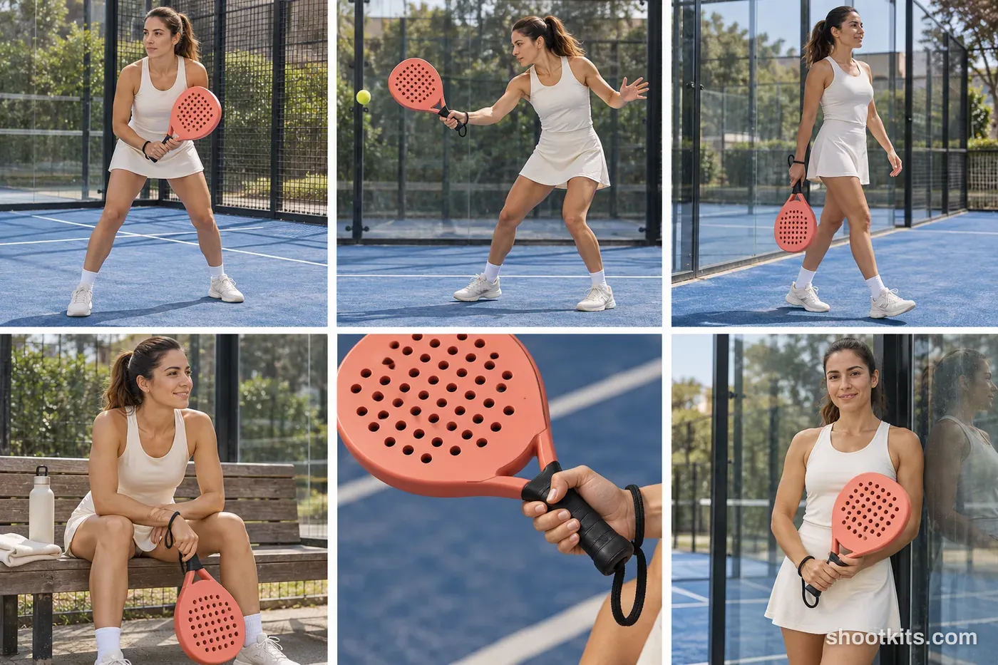 6-panel padel lifestyle shoot made with ChatGPT