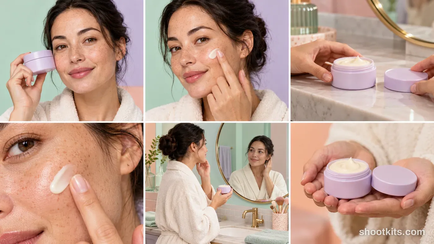 6-panel skincare bold creative campaign made with ChatGPT