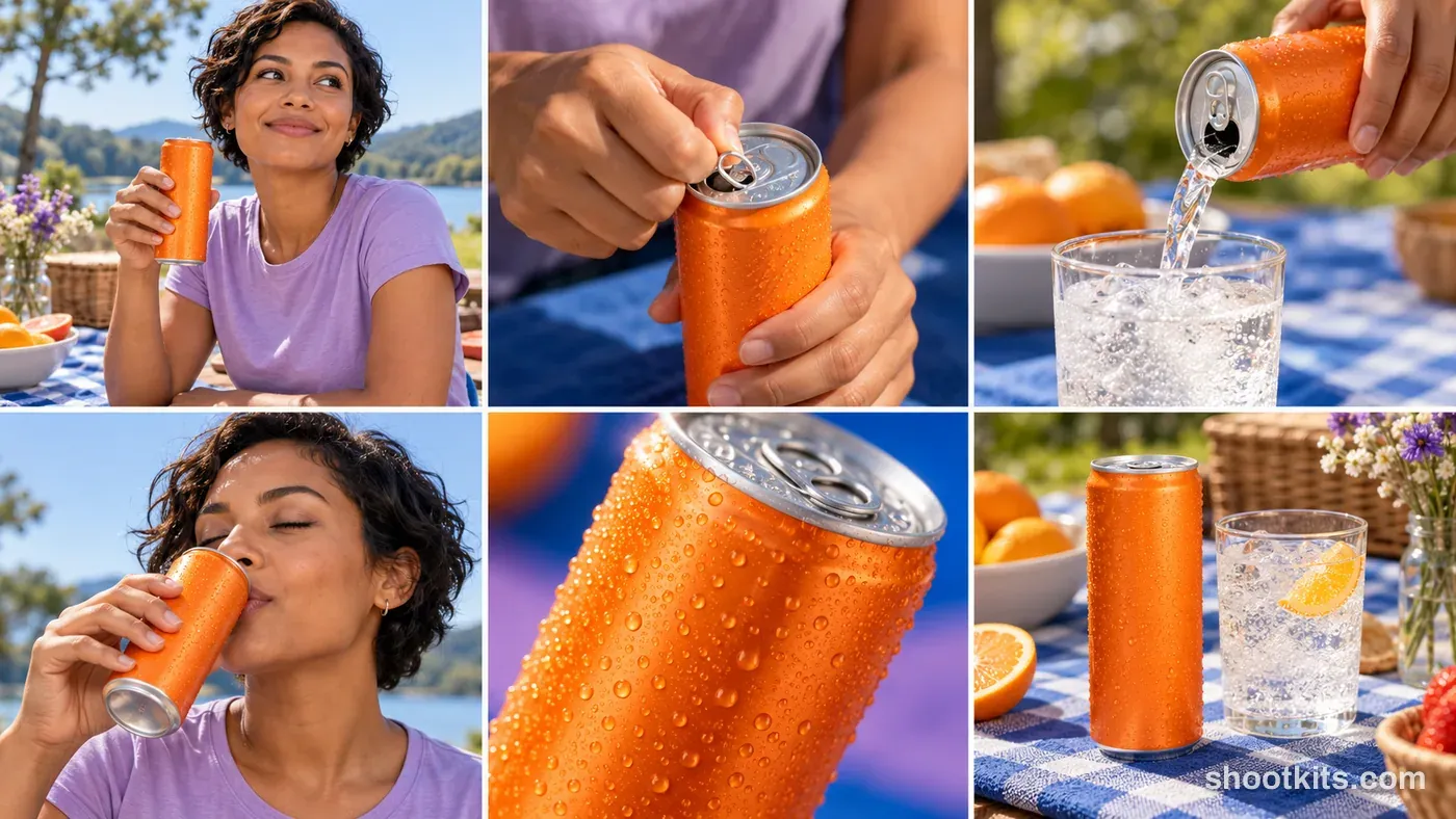 6-panel food and drink bold creative campaign made with ChatGPT
