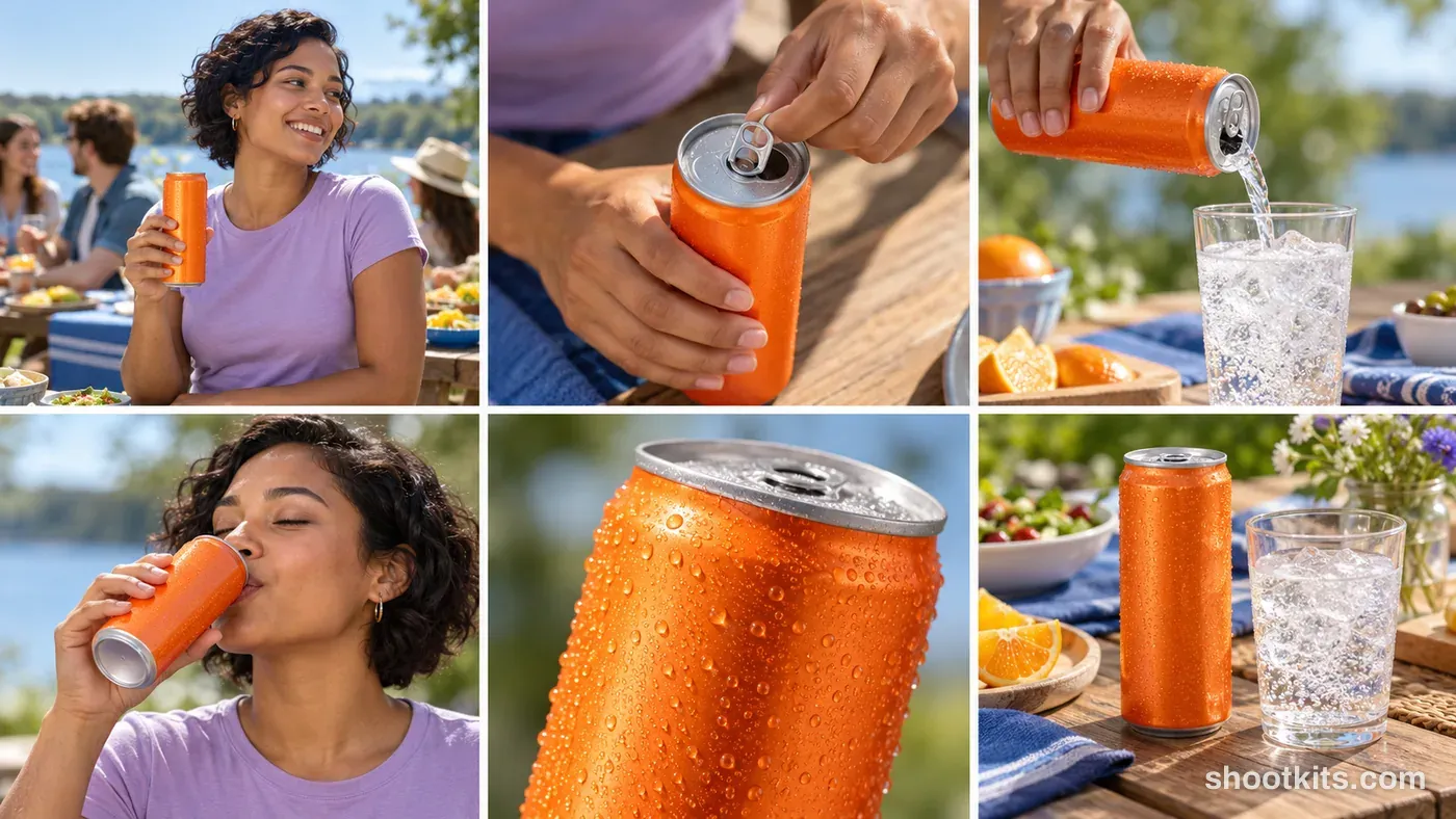 6-panel food and drink lifestyle campaign made with ChatGPT