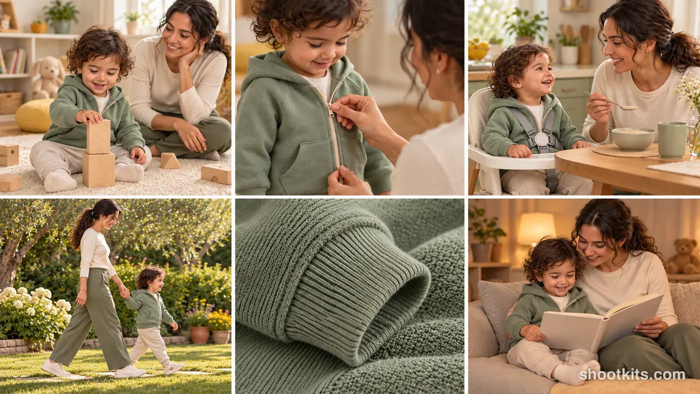 6-panel kids product lifestyle campaign made with ChatGPT
